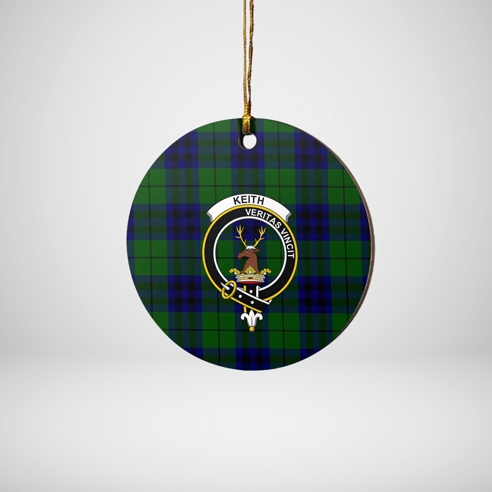 Clan Keith Modern Tartan Crest Round Ceramic Ornament XX87 Keith Modern Tartan Tartan Christmas   