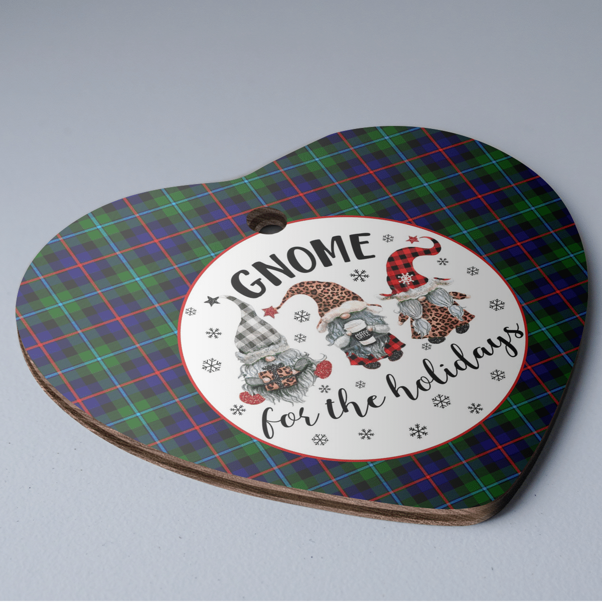Clan Campbell of Cawdor Modern Tartan Tartan Crest Gnome Heart Ceramic Ornament WM86 Campbell of Cawdor Modern Tartan Tartan Christmas   