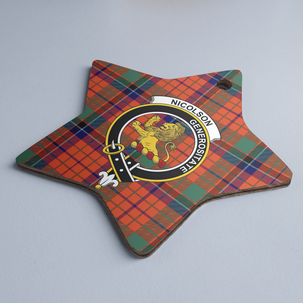 Clan Nicolson Ancient Tartan Crest Star Ceramic Ornament MO68 Nicolson Ancient Tartan Tartan Christmas   