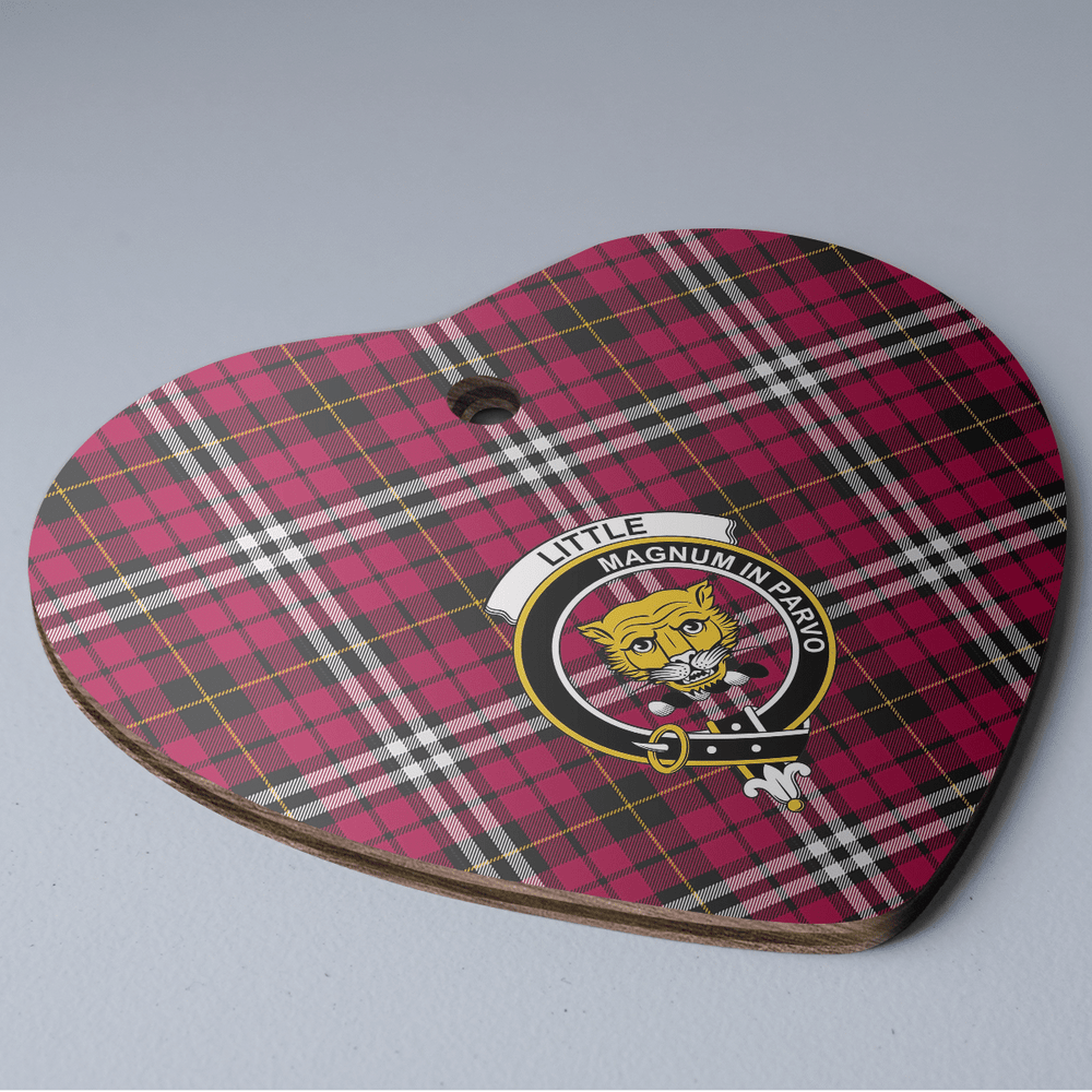 Clan Little Tartan Crest Heart Ceramic Ornament YG58 Little Tartan Tartan Christmas   