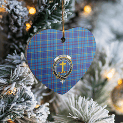 Clan Mercer Modern Tartan Crest Heart Ceramic Ornament CB17 Mercer Modern Tartan Tartan Christmas   
