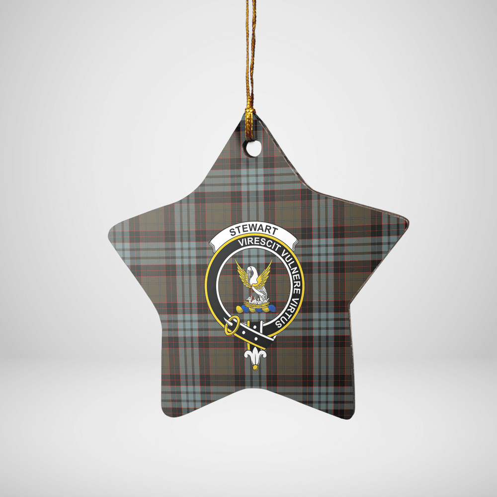 Clan Stewart Old Weathered Tartan Crest Star Ceramic Ornament HF13 Stewart Old Weathered Tartan Tartan Christmas   