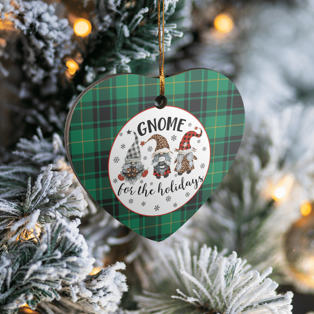 Clan MacArthur Ancient Tartan Tartan Crest Gnome Heart Ceramic Ornament PY87 MacArthur Ancient Tartan Tartan Christmas   
