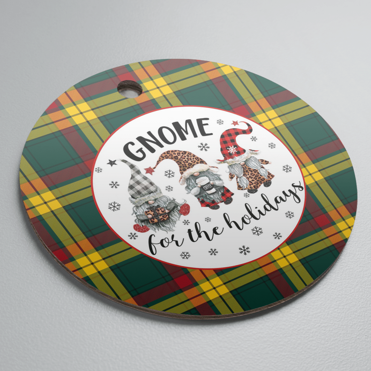 Clan MacMillan Old Modern Tartan Tartan Crest Gnome Round Ceramic Ornament NW15 MacMillan Old Modern Tartan Tartan Christmas   