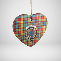 Clan Ogilvie Tartan Crest Heart Ceramic Ornament PQ36 Ogilvie Tartan Tartan Christmas   