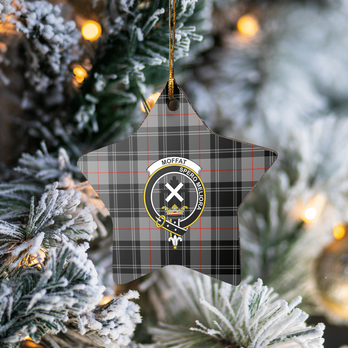Clan Moffat Modern Tartan Crest Star Ceramic Ornament CG82 Moffat Modern Tartan Tartan Christmas   