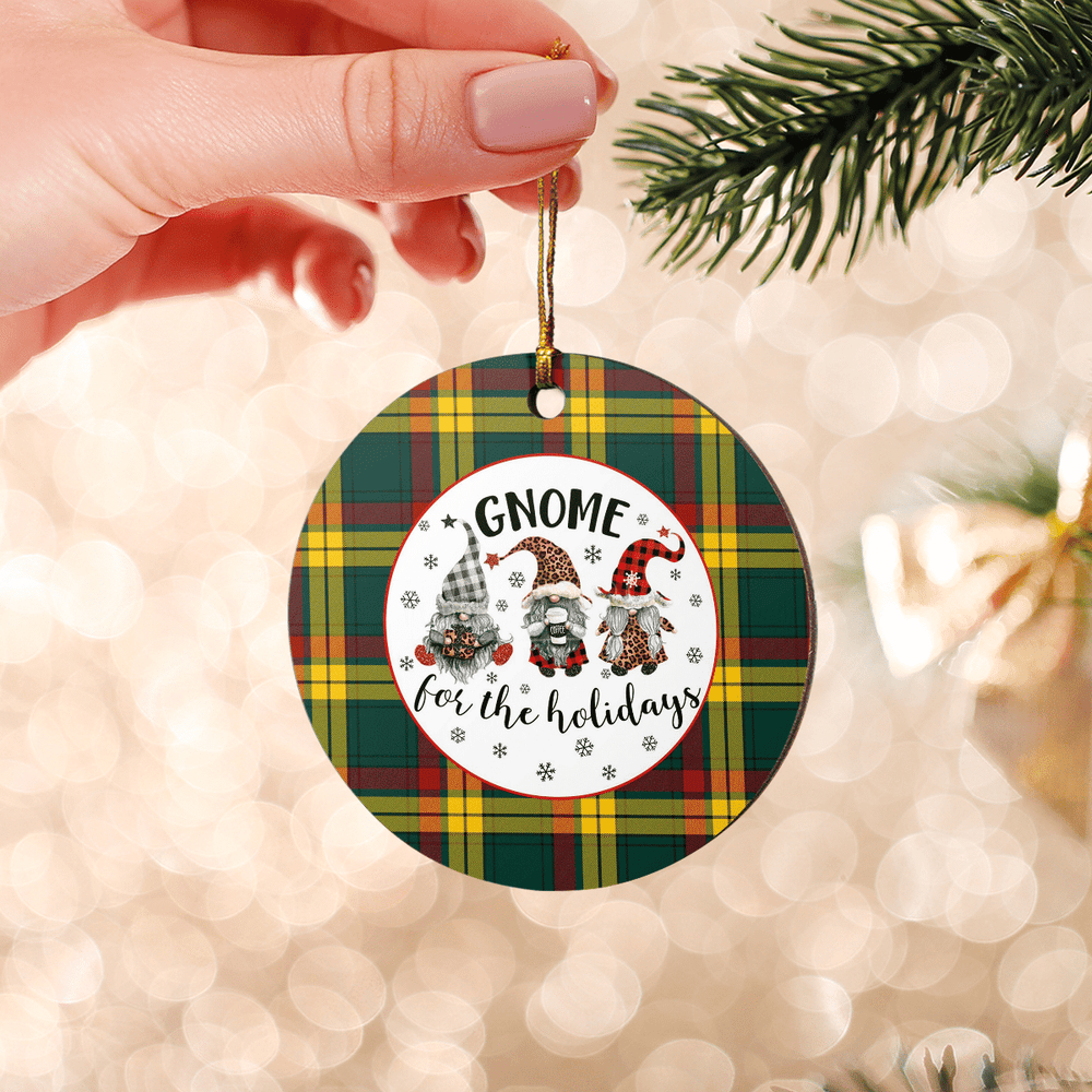 Clan MacMillan Old Modern Tartan Tartan Crest Gnome Round Ceramic Ornament NW15 MacMillan Old Modern Tartan Tartan Christmas   