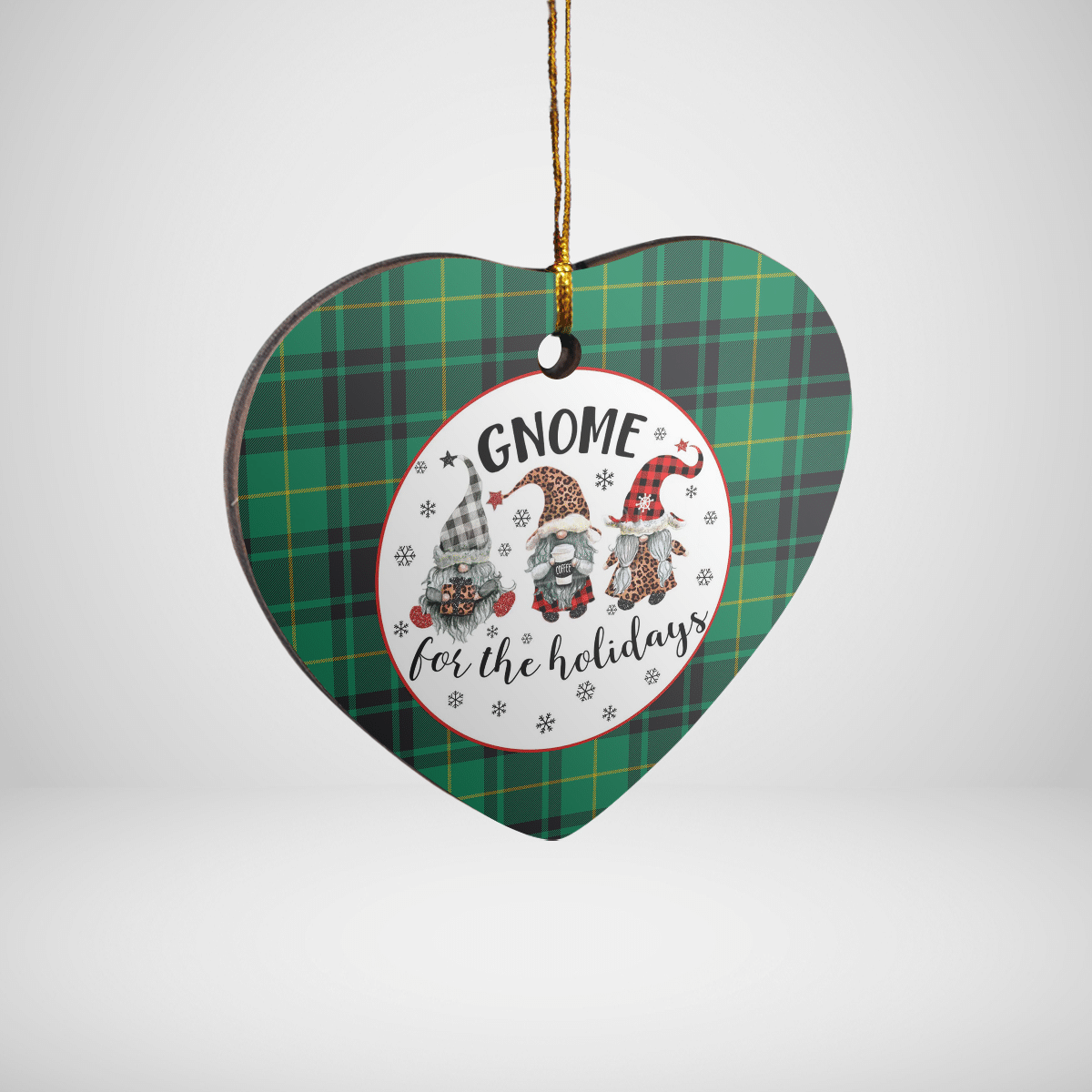 Clan MacArthur Ancient Tartan Tartan Crest Gnome Heart Ceramic Ornament PY87 MacArthur Ancient Tartan Tartan Christmas   