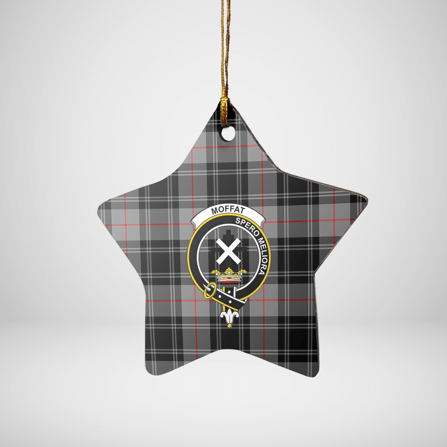 Clan Moffat Modern Tartan Crest Star Ceramic Ornament CG82 Moffat Modern Tartan Tartan Christmas   