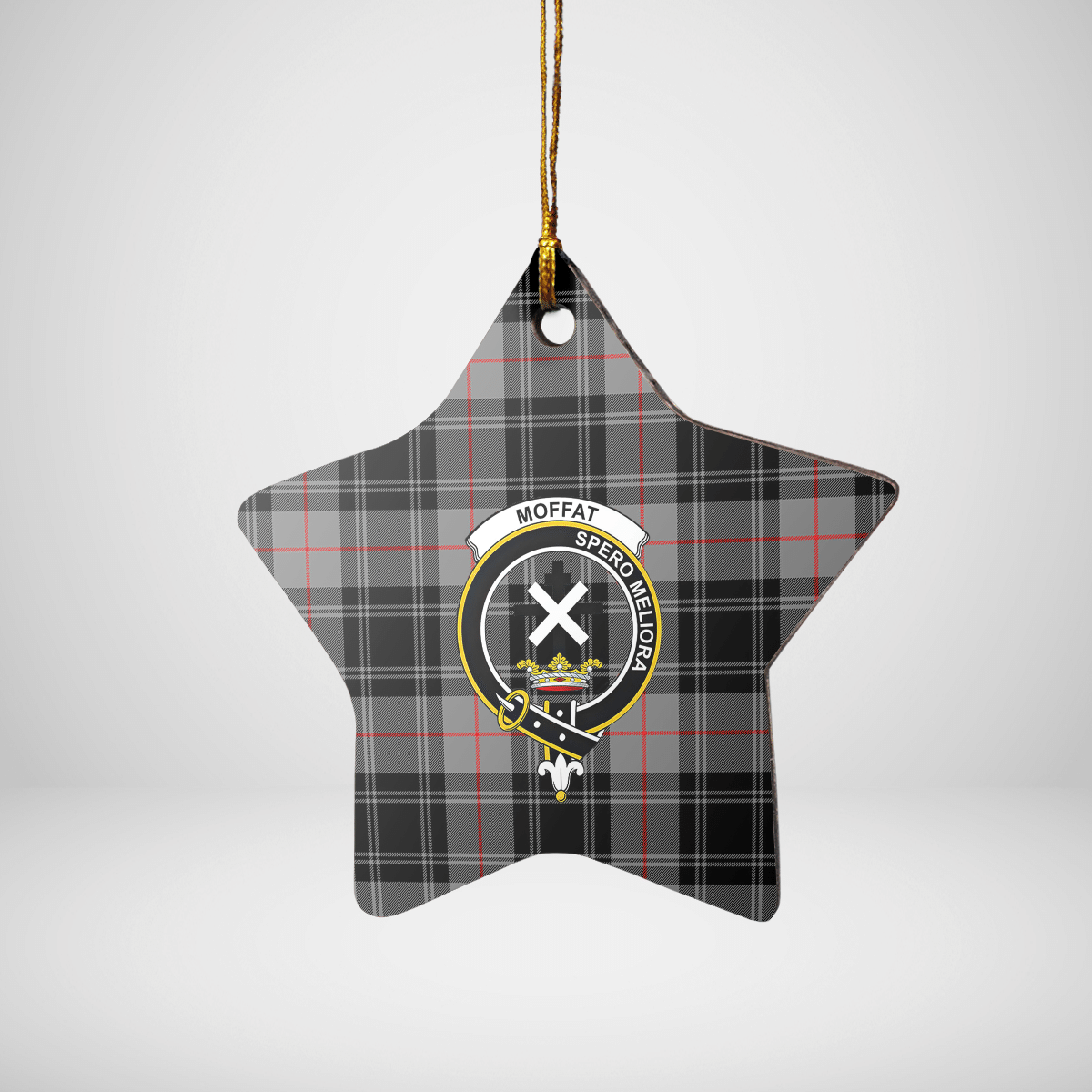 Clan Moffat Modern Tartan Crest Star Ceramic Ornament CG82 Moffat Modern Tartan Tartan Christmas   