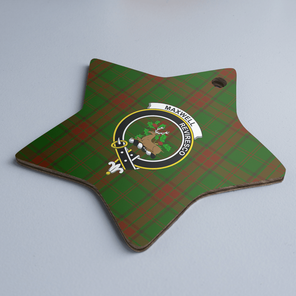 Clan Maxwell Hunting Tartan Crest Star Ceramic Ornament AK73 Maxwell Hunting Tartan Tartan Christmas   
