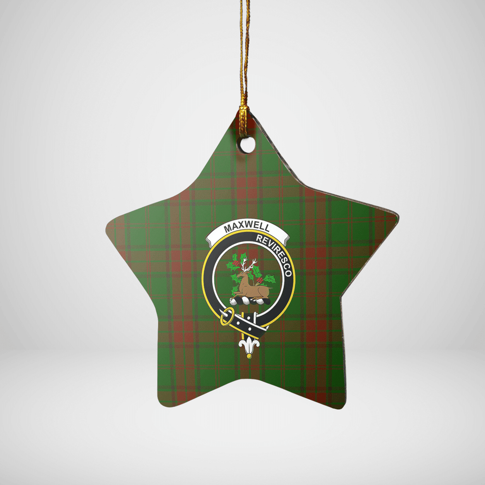 Clan Maxwell Hunting Tartan Crest Star Ceramic Ornament AK73 Maxwell Hunting Tartan Tartan Christmas   