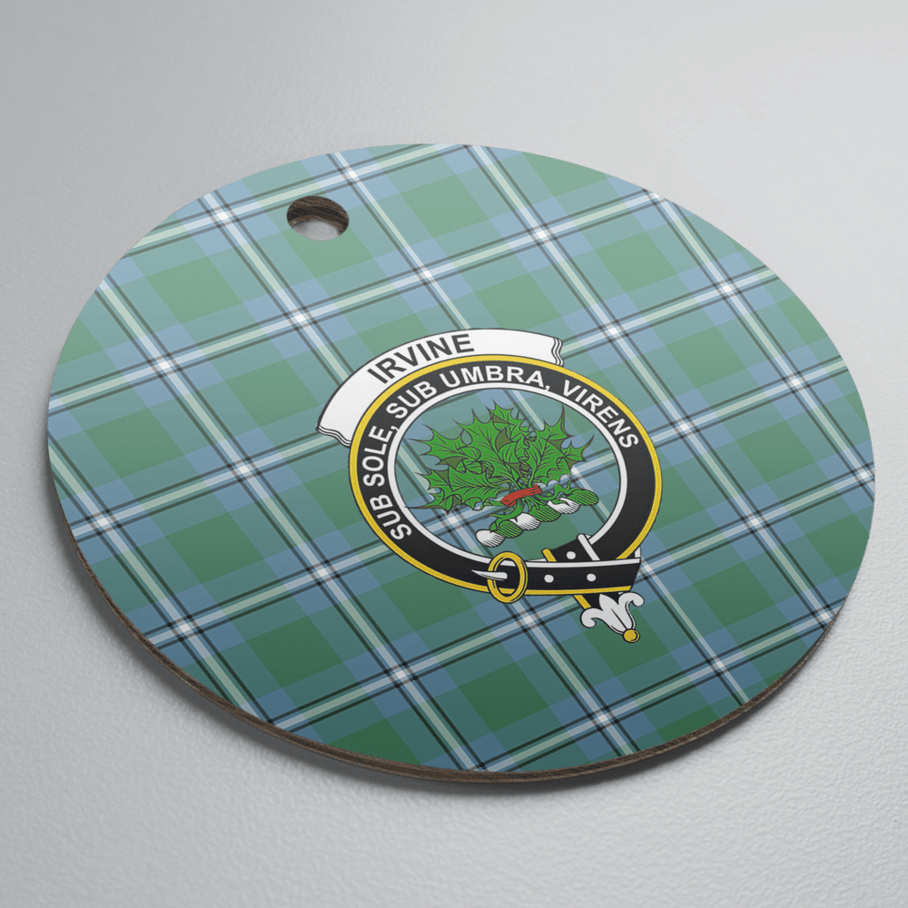 Clan Irvine Tartan Crest Round Ceramic Ornament YJ84 Irvine Tartan Tartan Christmas   
