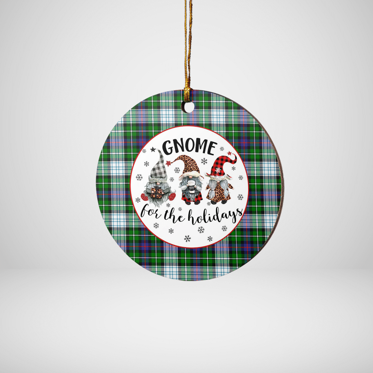 Clan MacKenzie Dress Modern Tartan Tartan Crest Gnome Round Ceramic Ornament YH87 MacKenzie Dress Modern Tartan Tartan Christmas   