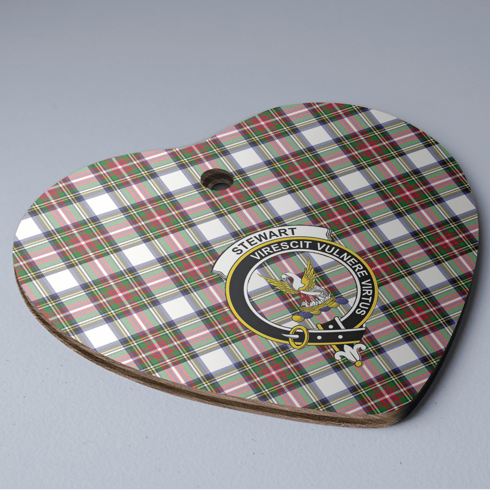 Clan Stewart Dress Modern Tartan Crest Heart Ceramic Ornament OH24 Stewart Dress Modern Tartan Tartan Christmas   