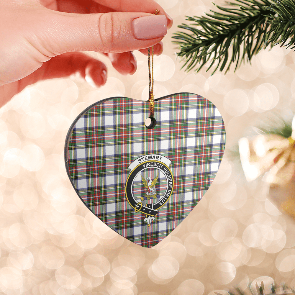Clan Stewart Dress Modern Tartan Crest Heart Ceramic Ornament OH24 Stewart Dress Modern Tartan Tartan Christmas   