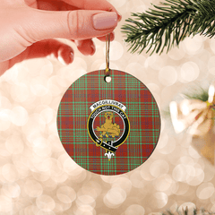 Clan MacGillivray Hunting Ancient Tartan Crest Round Ceramic Ornament UY64 MacGillivray Hunting Ancient Tartan Tartan Christmas   