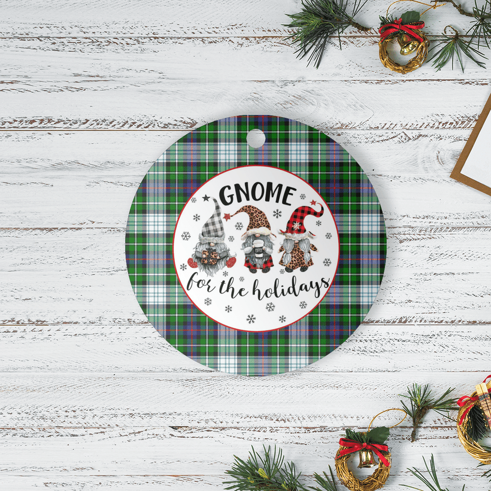 Clan MacKenzie Dress Modern Tartan Tartan Crest Gnome Round Ceramic Ornament YH87 MacKenzie Dress Modern Tartan Tartan Christmas   