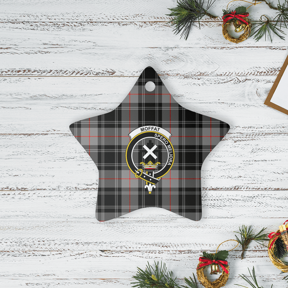 Clan Moffat Modern Tartan Crest Star Ceramic Ornament CG82 Moffat Modern Tartan Tartan Christmas   