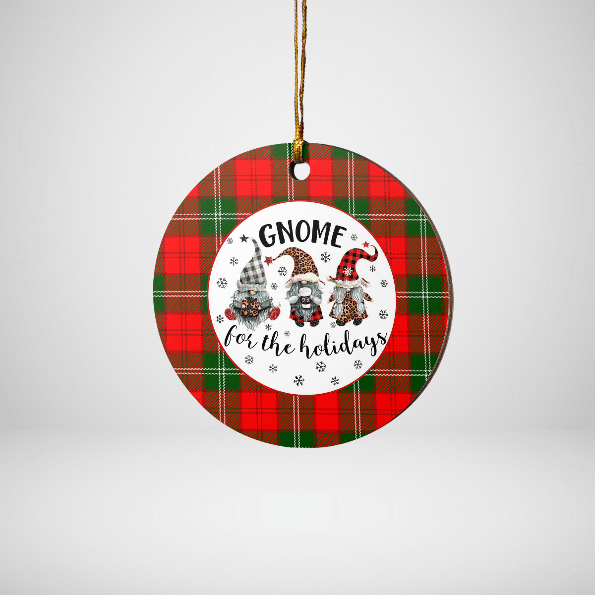 Clan Lennox Modern Tartan Tartan Crest Gnome Round Ceramic Ornament KZ17 Lennox Modern Tartan Tartan Christmas   