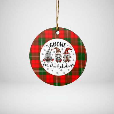Clan Lennox Modern Tartan Tartan Crest Gnome Round Ceramic Ornament
