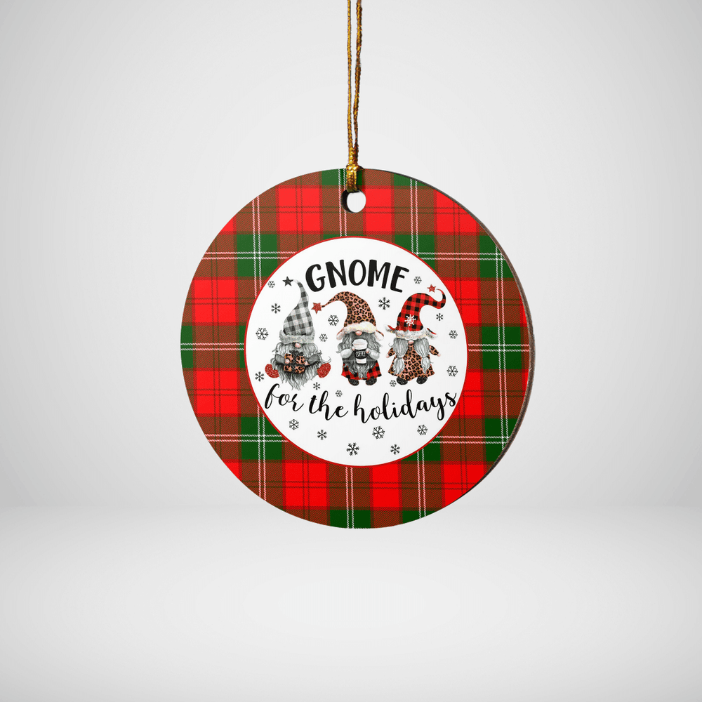 Clan Lennox Modern Tartan Tartan Crest Gnome Round Ceramic Ornament KZ17 Lennox Modern Tartan Tartan Christmas   