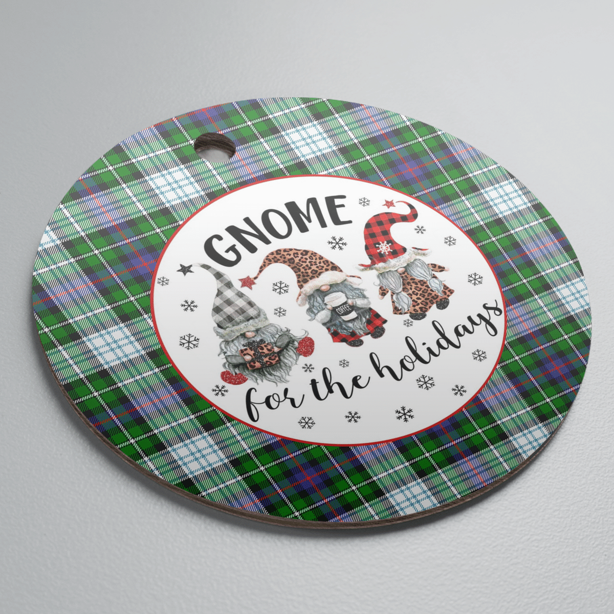 Clan MacKenzie Dress Modern Tartan Tartan Crest Gnome Round Ceramic Ornament YH87 MacKenzie Dress Modern Tartan Tartan Christmas   