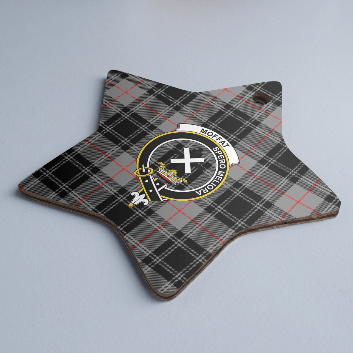Clan Moffat Modern Tartan Crest Star Ceramic Ornament CG82 Moffat Modern Tartan Tartan Christmas   