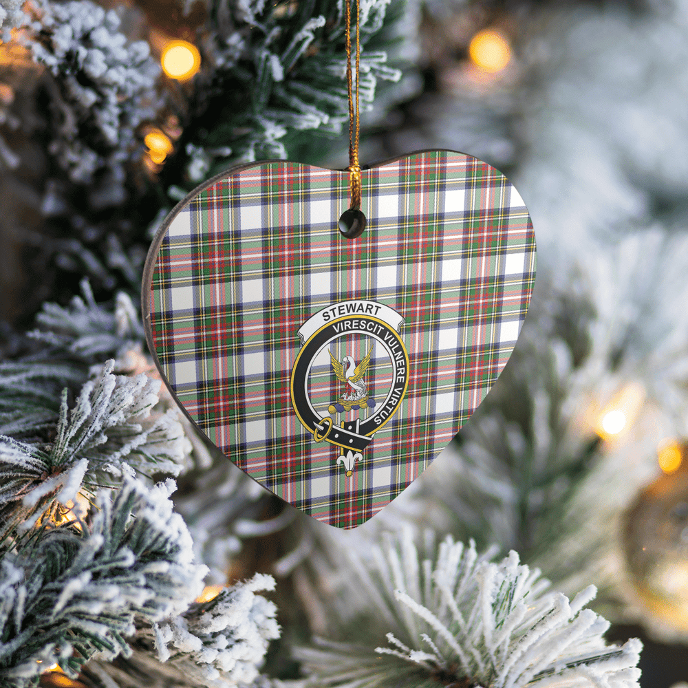 Clan Stewart Dress Modern Tartan Crest Heart Ceramic Ornament OH24 Stewart Dress Modern Tartan Tartan Christmas   