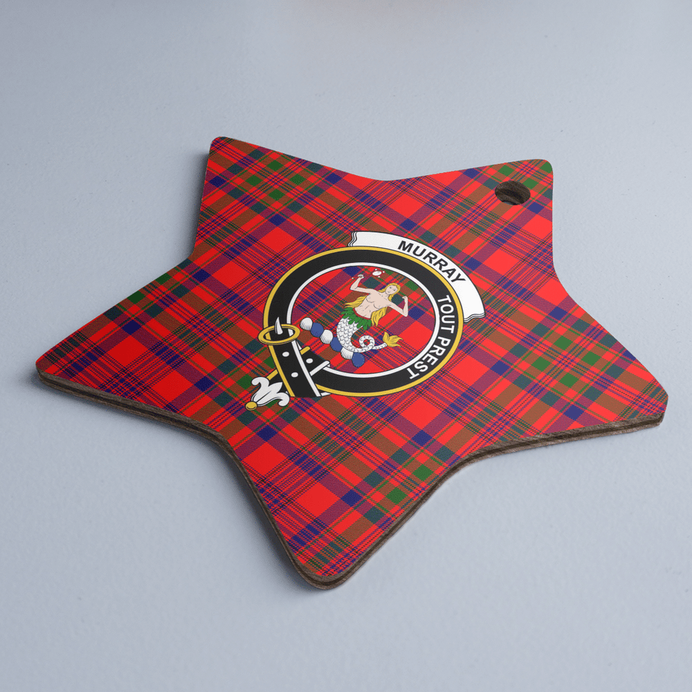 Clan Murray of Tulloch Modern Tartan Crest Star Ceramic Ornament RJ23 Murray of Tulloch Modern Tartan Tartan Christmas   