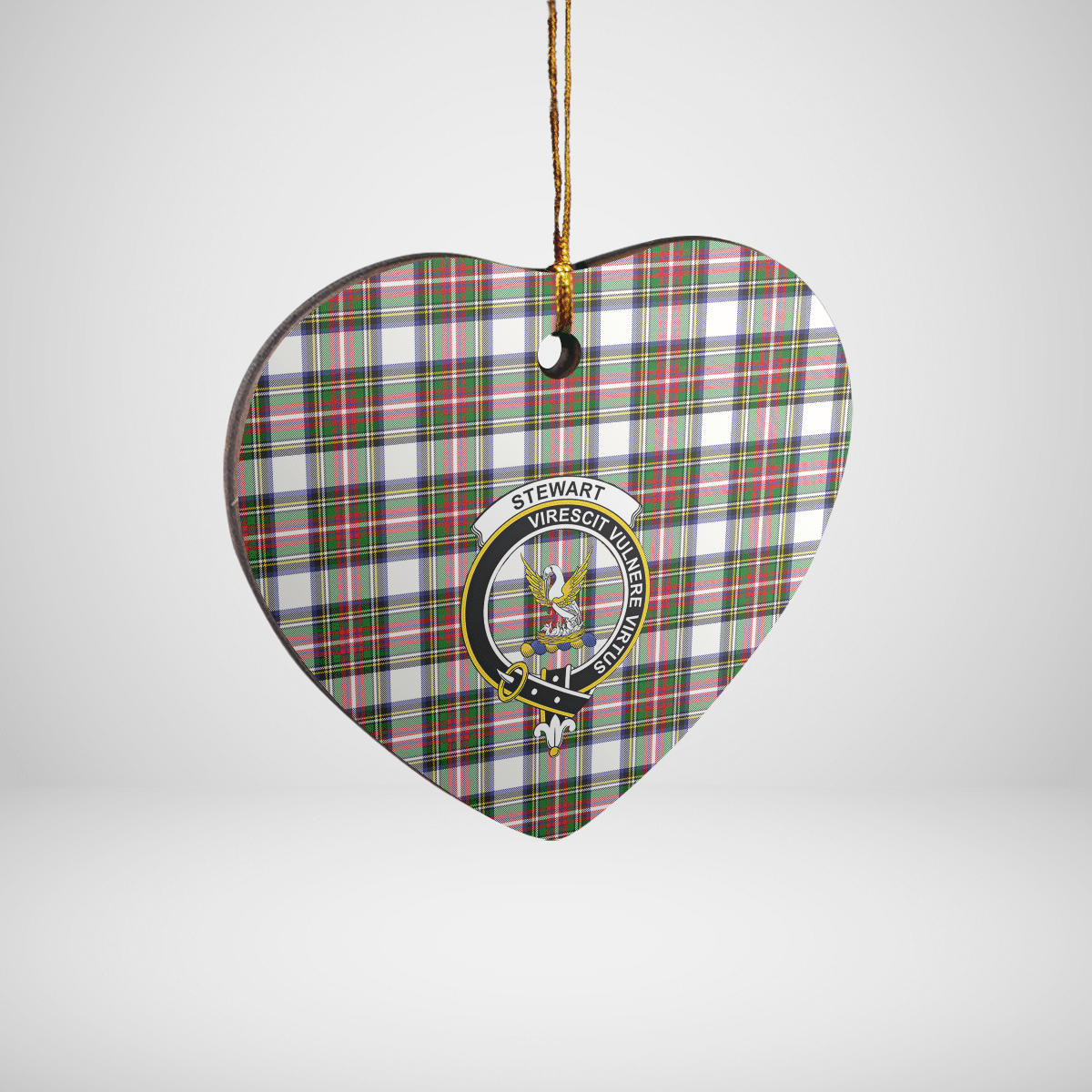 Clan Stewart Dress Modern Tartan Crest Heart Ceramic Ornament OH24 Stewart Dress Modern Tartan Tartan Christmas   