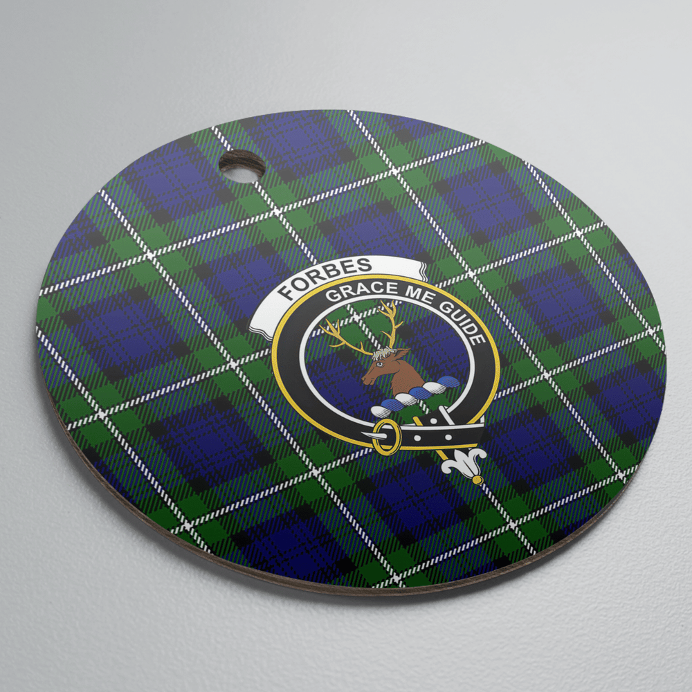 Clan Forbes Modern Tartan Crest Round Ceramic Ornament ZA82 Forbes Modern Tartan Tartan Christmas   