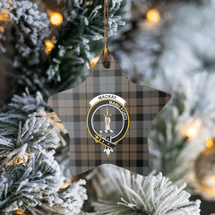 Clan MacKay Weathered Tartan Crest Star Ceramic Ornament LG10 MacKay Weathered Tartan Tartan Christmas   