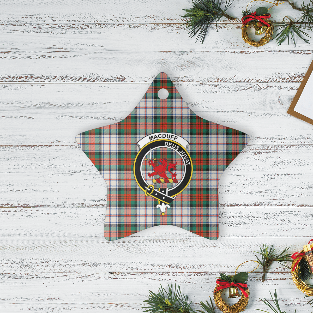Clan MacDuff Dress Ancient Tartan Crest Star Ceramic Ornament FI35 MacDuff Dress Ancient Tartan Tartan Christmas   