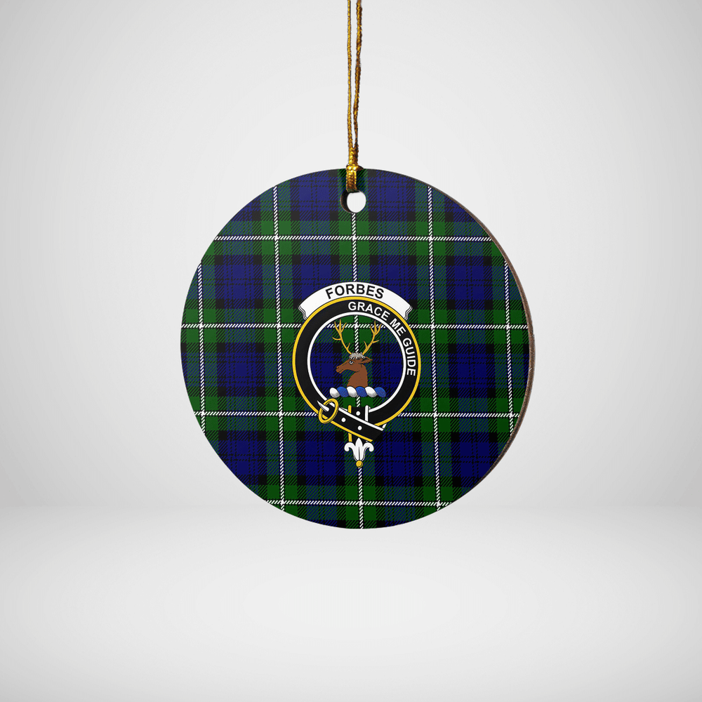 Clan Forbes Modern Tartan Crest Round Ceramic Ornament ZA82 Forbes Modern Tartan Tartan Christmas   