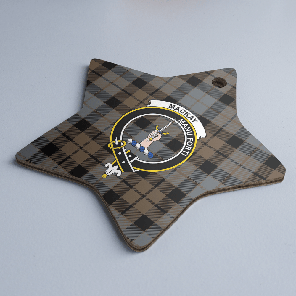 Clan MacKay Weathered Tartan Crest Star Ceramic Ornament LG10 MacKay Weathered Tartan Tartan Christmas   