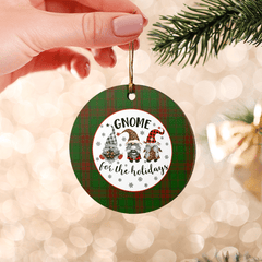 Clan Maxwell Hunting Tartan Tartan Crest Gnome Round Ceramic Ornament AR15 Maxwell Hunting Tartan Tartan Christmas   