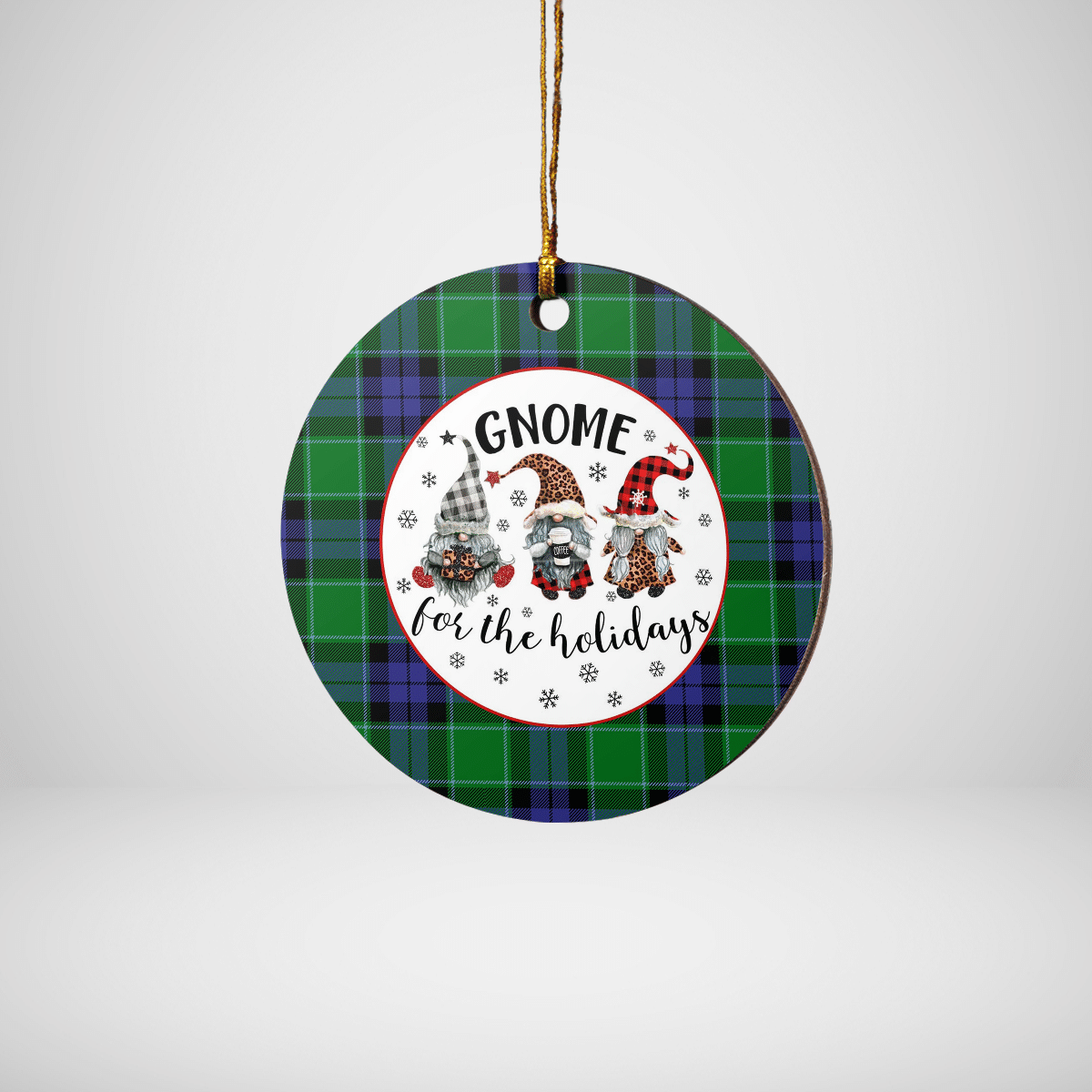 Clan Graham of Menteith Modern Tartan Tartan Crest Gnome Round Ceramic Ornament MZ53 Graham of Menteith Modern Tartan Tartan Christmas   