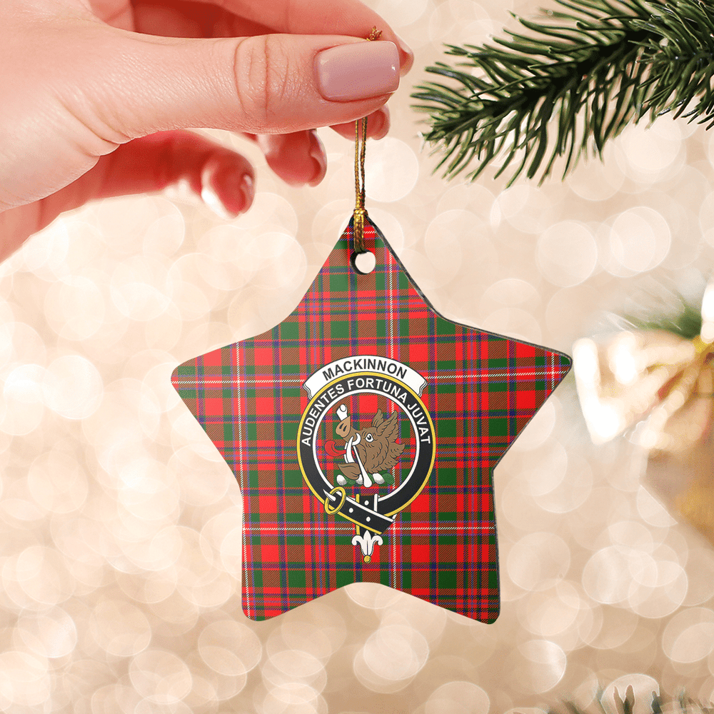 Clan MacKinnon Modern Tartan Crest Star Ceramic Ornament HK58 MacKinnon Modern Tartan Tartan Christmas   