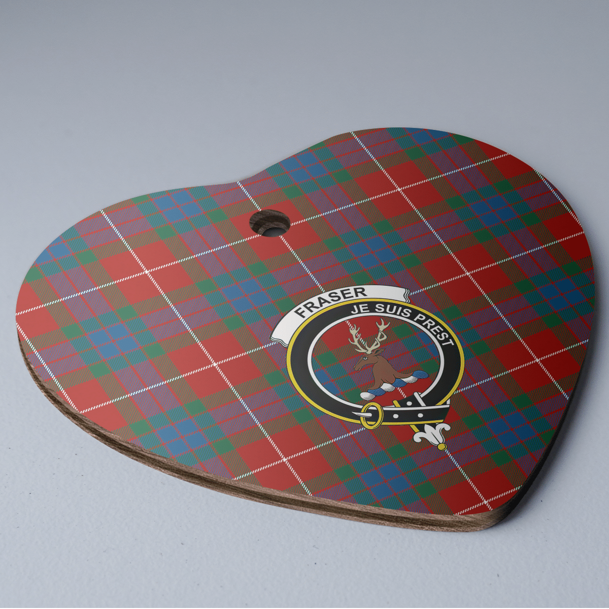 Clan Fraser Ancient Tartan Crest Heart Ceramic Ornament TT81 Fraser Ancient Tartan Tartan Christmas   