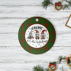 Clan Maxwell Hunting Tartan Tartan Crest Gnome Round Ceramic Ornament AR15 Maxwell Hunting Tartan Tartan Christmas   