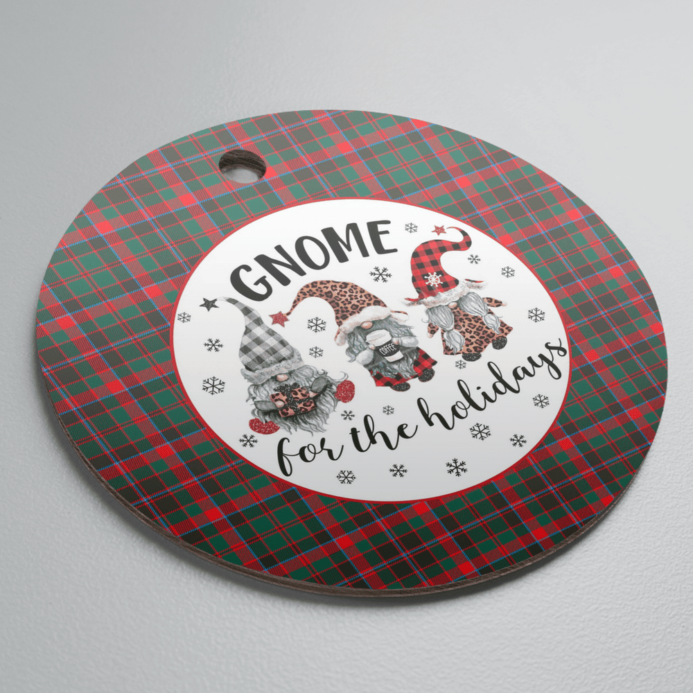 Clan Cumming Hunting Modern Tartan Tartan Crest Gnome Round Ceramic Ornament BP36 Cumming Hunting Modern Tartan Tartan Christmas   