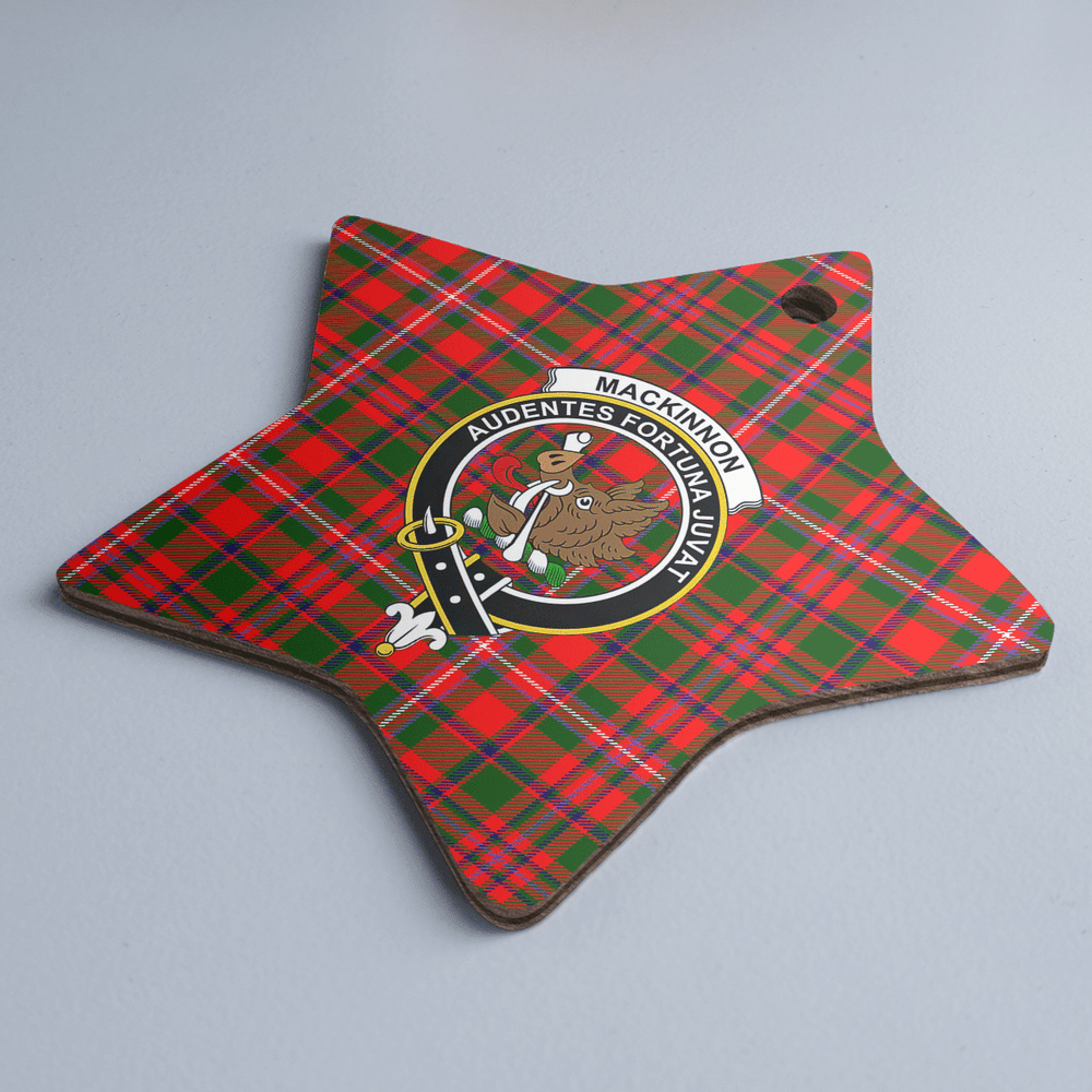 Clan MacKinnon Modern Tartan Crest Star Ceramic Ornament HK58 MacKinnon Modern Tartan Tartan Christmas   