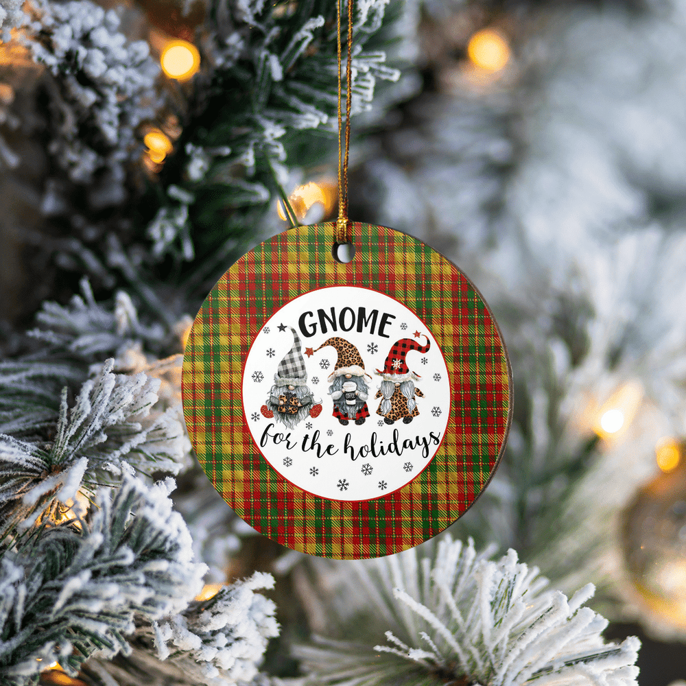 Clan Strathearn Modern Tartan Tartan Crest Gnome Round Ceramic Ornament AJ99 Strathearn Modern Tartan Tartan Christmas   