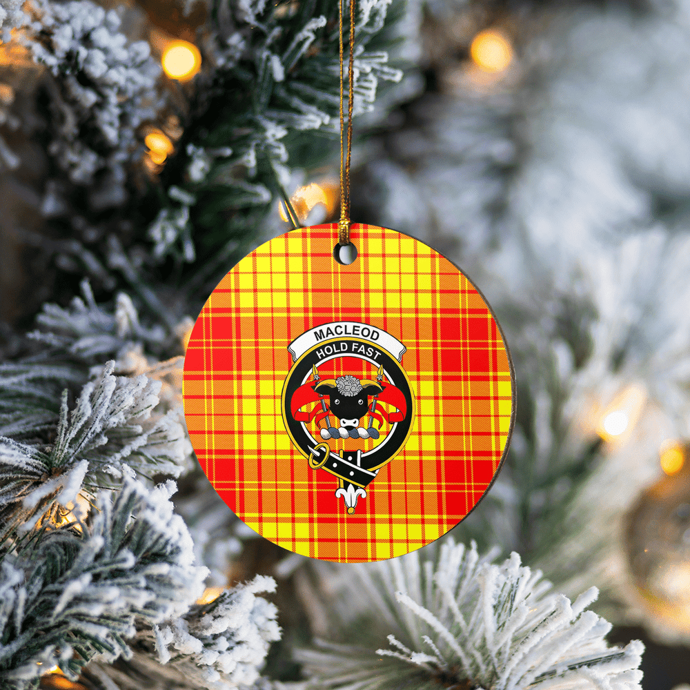Clan MacMillan Tartan Crest Round Ceramic Ornament FB72 MacMillan Tartan Tartan Christmas   