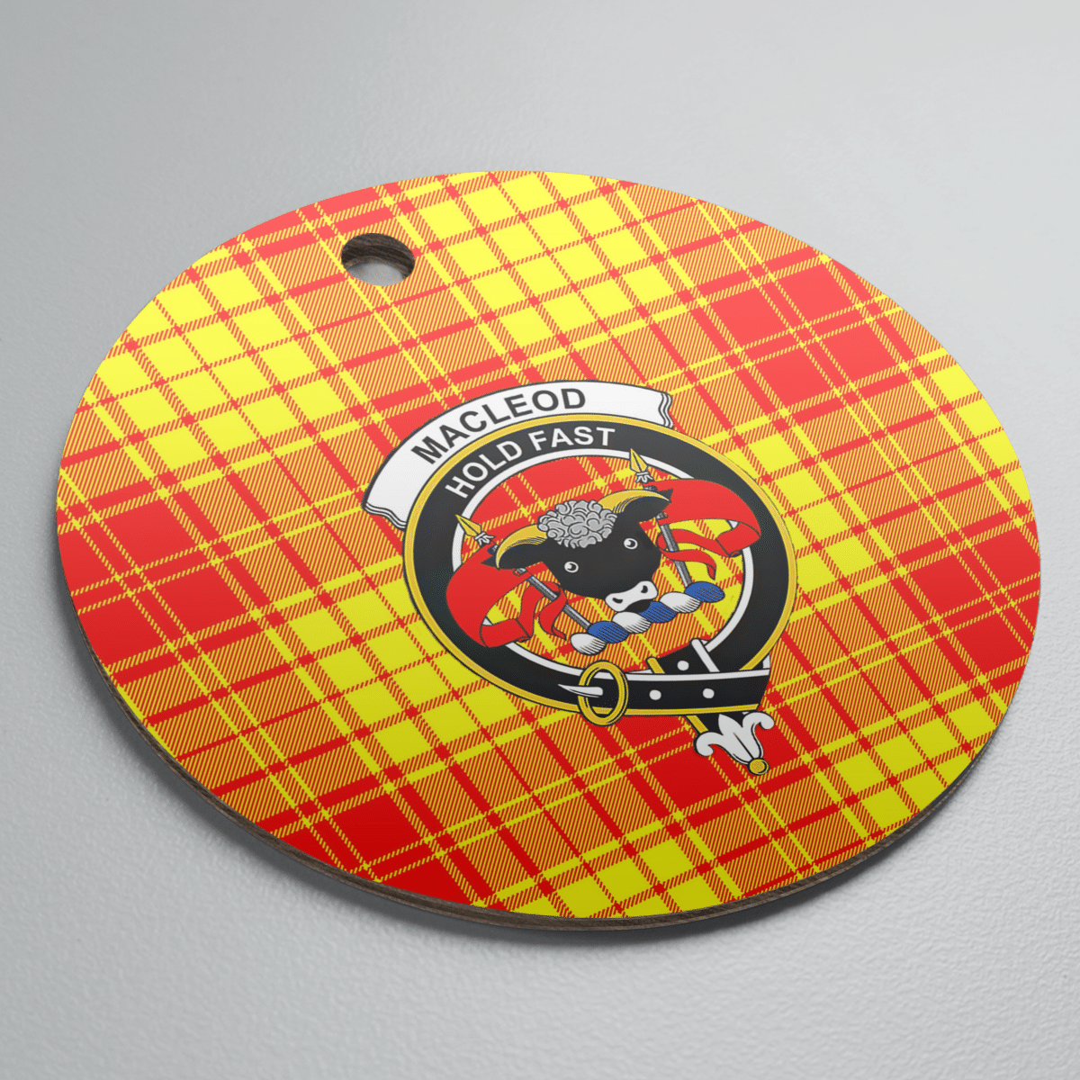Clan MacMillan Tartan Crest Round Ceramic Ornament FB72 MacMillan Tartan Tartan Christmas   