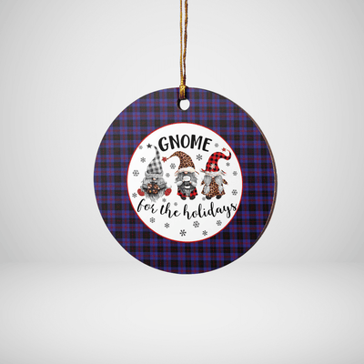 Clan Horsburgh Tartan Tartan Crest Gnome Round Ceramic Ornament