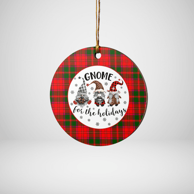 Clan Crief District Tartan Tartan Crest Gnome Round Ceramic Ornament