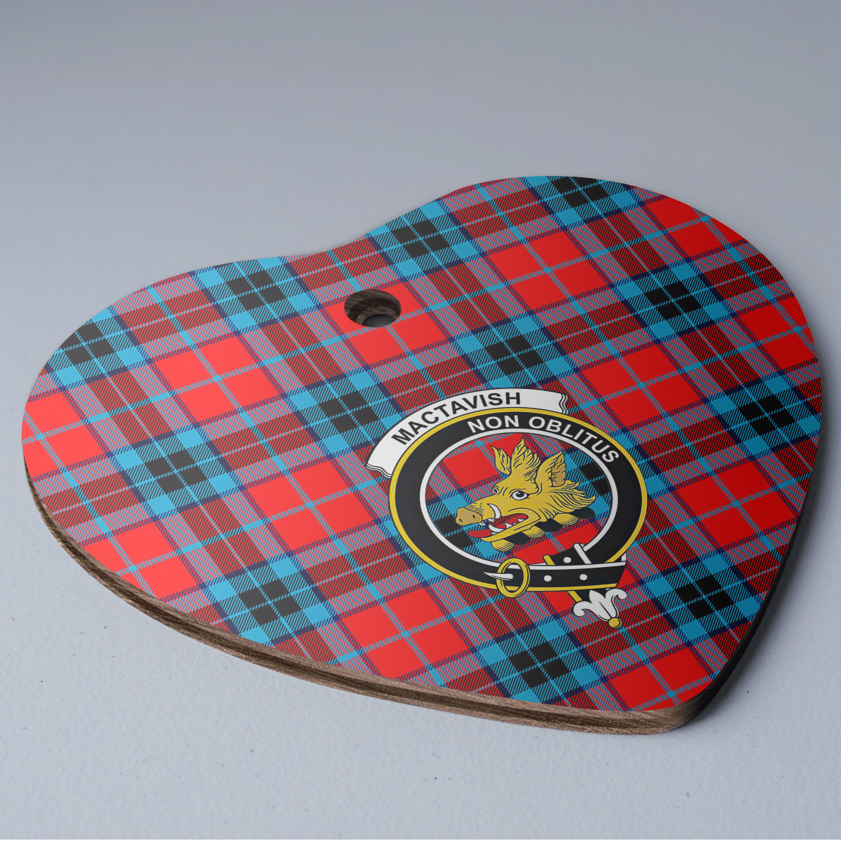 Clan MacTavish Modern Tartan Crest Heart Ceramic Ornament TC68 MacTavish Modern Tartan Tartan Christmas   