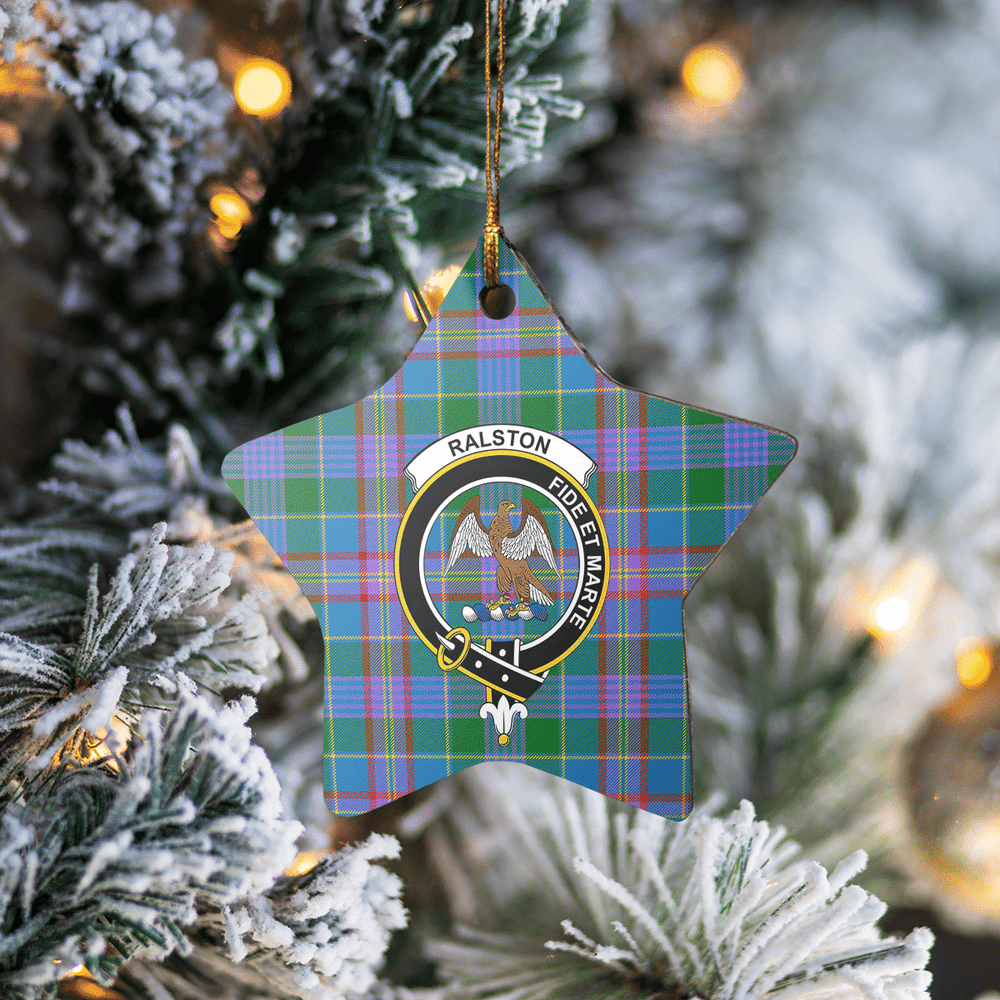 Clan Ralston Tartan Crest Star Ceramic Ornament WH29 Ralston Tartan Tartan Christmas   